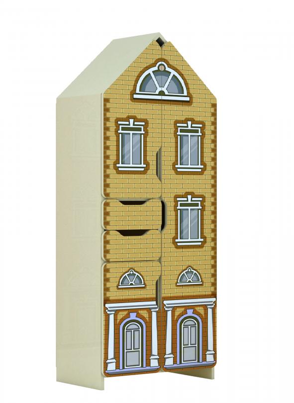 Шафа для зберігання засобів навчання "Старе місто", з фотодруком , АНШАР ГРУП (5605), 600х320х1704 мм